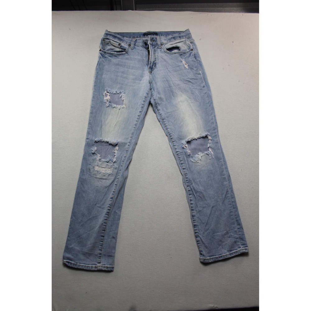 Aeropostale Slim Jeans Women Size 29/30 Light Wash Excellent Distressed Ripped